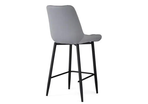 Полубарный стул Баодин К Б/К светло-серый / черный 517142 Woodville, серый/велюр, ножки/металл/чёрный, размеры - ****500*560 фото 3