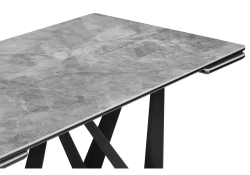 Керамический стол Марвин 160(220)х90х76 серый глняец / черный 571394 Woodville столешница серая из керамика фото 4