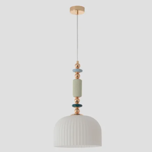 Светильник подвесной MERINGUE SP1.1 Crystal Lux белый на 1 лампу, основание золотое в стиле классический фото 2 Светильник подвесной MERINGUE SP1.1 Crystal Lux белый на 1 лампу, основание золотое в стиле классический фото 2
