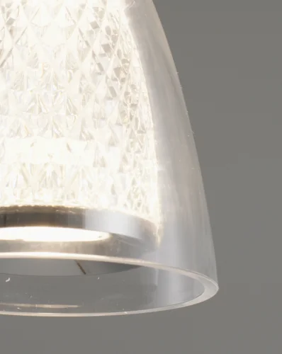 Светильник подвесной LED Leina V10871-PL Moderli прозрачный 1 лампа, основание хром в стиле современный  фото 4