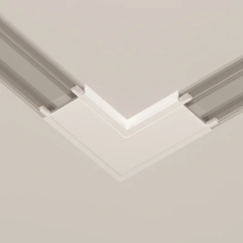 Конектор питания угловой Magnetic track system Radity TRA084CL-11W Maytoni белый в стиле хай-тек современный для светильников серии Magnetic track system Radity подвесной накладной radity радиусная магнитная магнитный фото 8