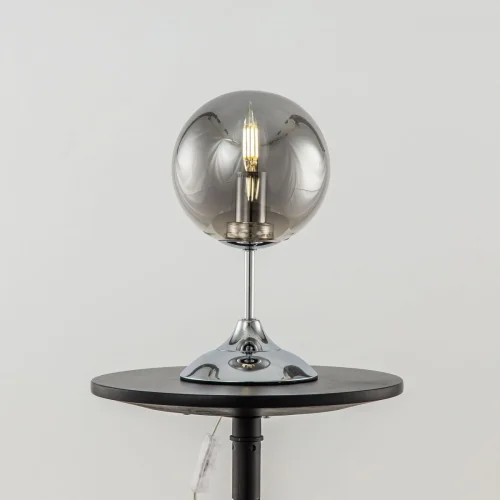Настольная лампа Томми CL102810 Citilux серая 1 лампа, основание хром металл в стиле современный  фото 2