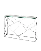 Консоль АРТ ДЕКО 115*30, прозрачное стекло, сталь серебро УТ000001489 Stool Group столешница прозрачная из стекло