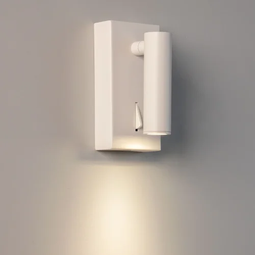 Бра с выключателем LED Декарт CL704350 Citilux белый на 1 лампа, основание белое в стиле современный для чтения фото 4