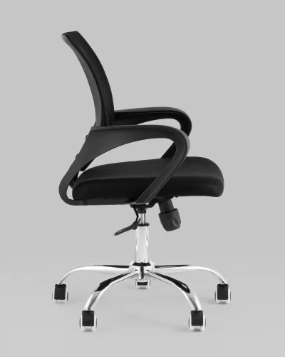 Кресло офисное TopChairs Simple New, черный УТ000037106 Stool Group, чёрный/ткань, ножки/металл/хром, размеры - 520*1020***560*530 фото 3