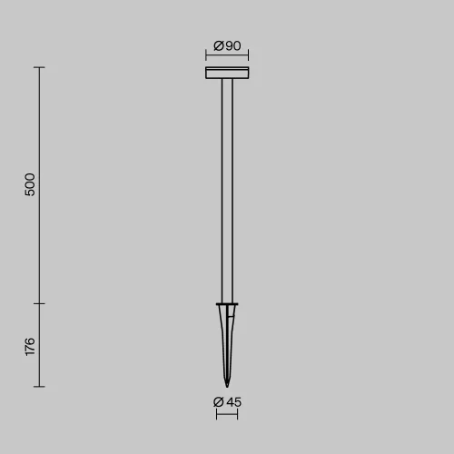 Ландшафтный светильник LED Stake O503FL-L4B3K1 Maytoni уличный IP65 чёрный на 1 лампу, плафон чёрный в стиле современный хай-тек LED фото 8