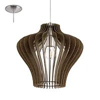 Светильник подвесной COSSANO 2 95259 Eglo коричневый 1 лампа, основание никель серое в стиле модерн 