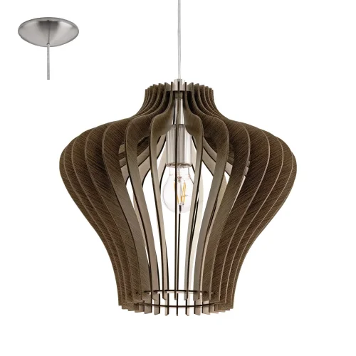 Светильник подвесной COSSANO 2 95259 Eglo коричневый 1 лампа, основание серое никель в стиле современный 