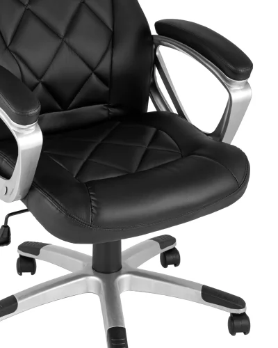 Кресло спортивное TopChairs Continental, черное УТ000004571 Stool Group, чёрный/экокожа, ножки/металл/хром, размеры - ****640*650 фото 3