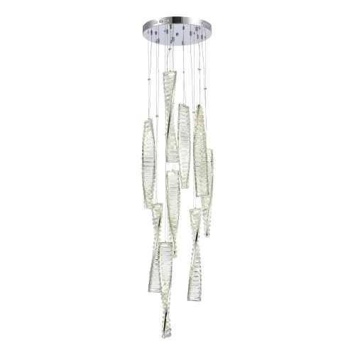 Светильник подвесной LED Elica SL6205.103.09 ST-Luce прозрачный на 1 лампу, основание хром в стиле современный каскад