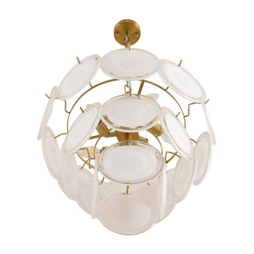 Люстра подвесная Chipsy 8320/5 Lumion белая на 5 ламп, основание латунь в стиле современный классический фото 3 Люстра подвесная Chipsy 8320/5 Lumion белая на 5 ламп, основание латунь в стиле современный классический фото 3