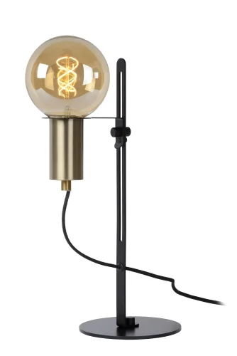 Настольная лампа лофт Malcolm 45578/01/30 Lucide чёрная 1 лампа, основание чёрное металл в стиле лофт современный  фото 3