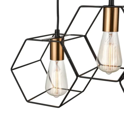 Светильник подвесной лофт Luca VL6232P05 Vele Luce чёрный на 5 ламп, основание чёрное в стиле лофт фото 4