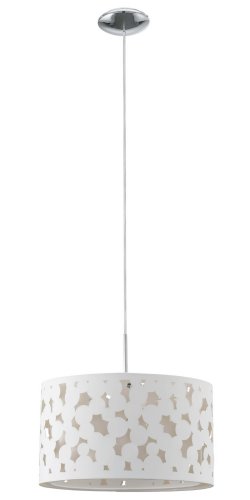 Светильник подвесной SESSA 92224 Eglo белый 1 лампа, основание хром серое в стиле современный 