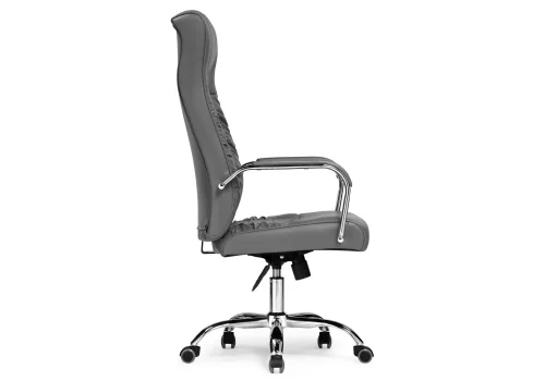 Компьютерное кресло Longer light gray 15263 Woodville, серый/искусственная кожа, ножки/металл/хром, размеры - *1280***600*660 фото 2