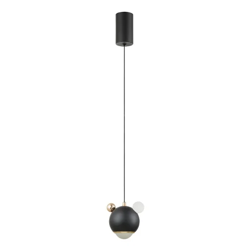 Светильник подвесной LED AMIGO SP LED BLACK Crystal Lux чёрный на 1 лампу, основание чёрное в стиле современный шар фото 3