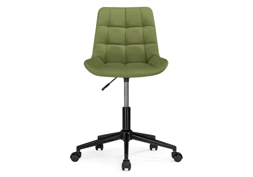 Компьютерное кресло Честер черный / зеленый 572580 Woodville, зелёный/велюр, ножки/металл/чёрный, размеры - *920***490*600 фото 3