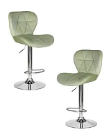 Стул барный набор 2 шт. SET-2 5022-LM BARNY, цвет сиденья мятный велюр (MJ9-87), цвет основания хромированная сталь Dobrin, /велюр, ножки/металл/хром, размеры - 890*1100***460*540 Стул барный набор 2 шт. SET-2 5022-LM BARNY, цвет сиденья мятный велюр (MJ9-87), цвет основания хромированная сталь Dobrin, /велюр, ножки/металл/хром, размеры - 890*1100***460*540