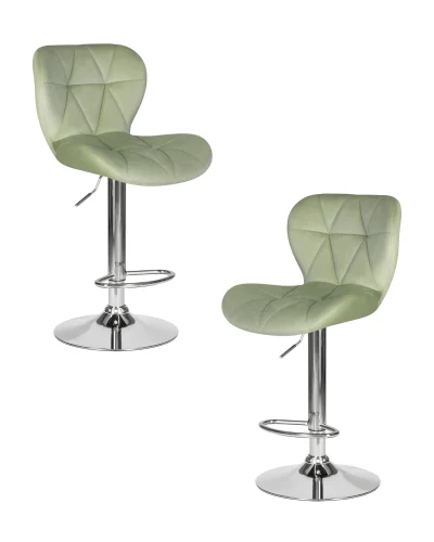 Стул барный набор 2 шт. SET-2 5022-LM BARNY, цвет сиденья мятный велюр (MJ9-87), цвет основания хромированная сталь Dobrin, /велюр, ножки/металл/хром, размеры - 890*1100***460*540 Стул барный набор 2 шт. SET-2 5022-LM BARNY, цвет сиденья мятный велюр (MJ9-87), цвет основания хромированная сталь Dobrin, /велюр, ножки/металл/хром, размеры - 890*1100***460*540
