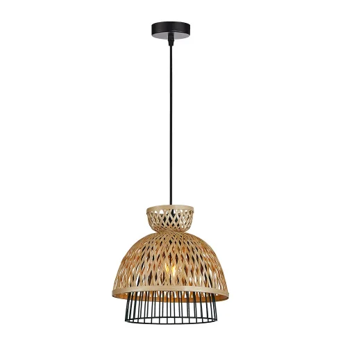 Светильник подвесной Woodstock A7070SP-1BK Arte Lamp коричневый чёрный на 1 лампу, основание чёрное в стиле лофт современный кантри 