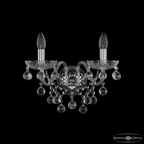 Бра 1409B/2/160/XL Ni Bohemia Ivele Crystal без плафона на 2 лампы, основание прозрачное никель в стиле классический sp
