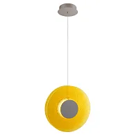 Светильник подвесной LED Фрайталь 663012601 DeMarkt жёлтый 1 лампа, основание никель в стиле современный 