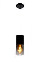 Светильник подвесной Zino 74410/01/65 Lucide серый прозрачный 1 лампа, основание чёрное в стиле модерн 