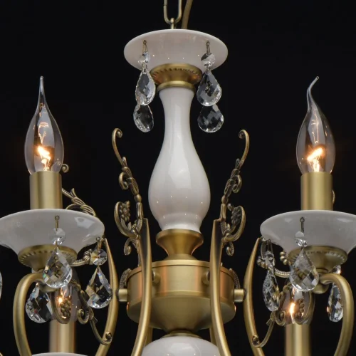 Люстра подвесная Свеча 683012406 MW-Light без плафона на 6 ламп, основание золотое в стиле классический  фото 6