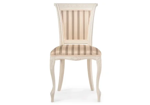 Деревянный стул Амбертин молочный / агата серая 505474 Woodville, бежевый/ткань, ножки/массив березы дерево/молочный, размеры - ****490*560 фото 2