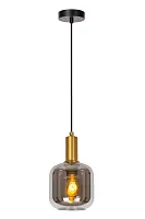 Светильник подвесной Joanet 45494/16/65 Lucide серый чёрный 1 лампа, основание чёрное в стиле современный лофт 