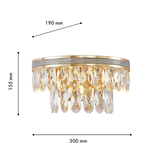Бра Palatium 4207-2W Favourite прозрачный на 1 лампа, основание золотое в стиле классический  фото 3