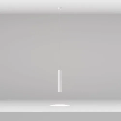 Светильник подвесной Focus LED P072PL-L12W4K-1 Maytoni белый на 1 лампу, основание белое в стиле современный хай-тек трубочки фото 4
