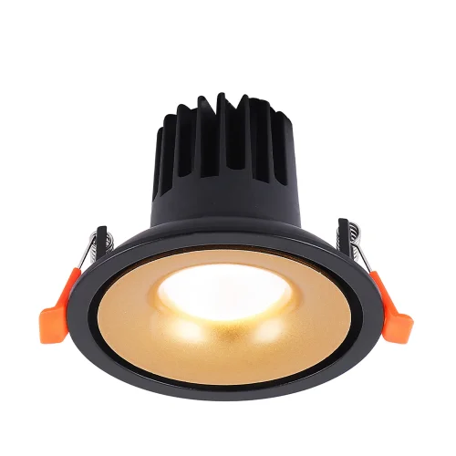 Светильник точечный LED CLT 005C98 BL-GO 4000K Crystal Lux чёрный золотой на 1 лампу, основание чёрное в стиле современный фото 2