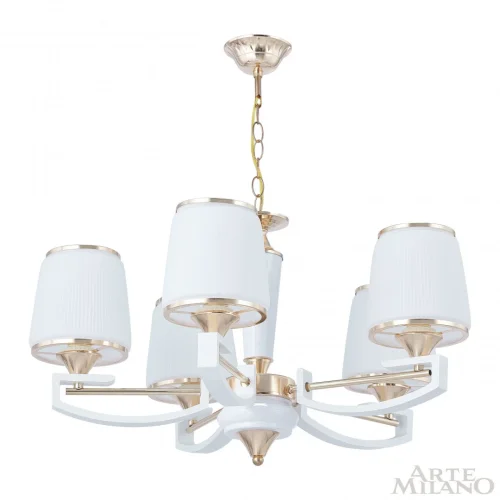Люстра подвесная Florentia-2457 302457/5 Wh/Gd Arte Milano белая на 5 ламп, основание золотое в стиле современный арт-деко фото 3
