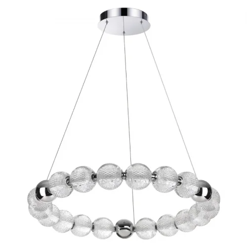 Люстра подвесная LED Crystal 5007/60L Odeon Light прозрачная на 1 лампа, основание хром в стиле современный шар