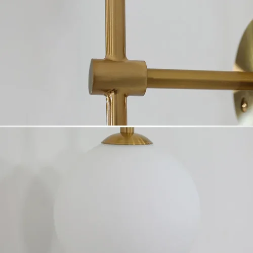 Настенный светильник LINES Ball 200 Gold 178059-26 ImperiumLoft белый на 1 лампа, основание золотое в стиле минимализм  фото 4