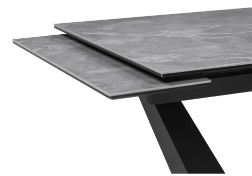 Керамический стол Кели 140(200)х80х76 серый мрамор / черный 532395 Woodville столешница серая мрамор из керамика фото 3
