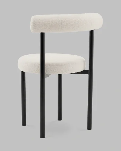 Стул обеденный Флорео букле молочный УТ000041338 Stool Group, белый/букле, ножки/металл/чёрный, размеры - ***** фото 5