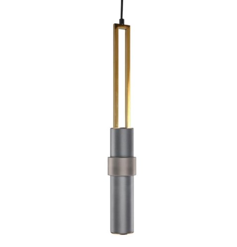 Светильник подвесной Marin APL.616.06.01 Aployt серый 1 лампа, основание чёрное в стиле современный трубочки