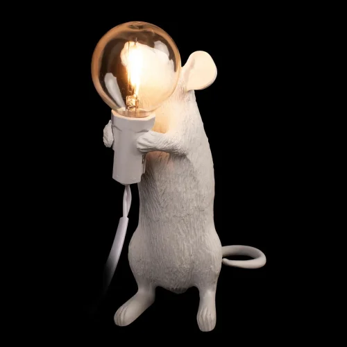 Настольная лампа Mouse 10313 White LOFT IT без плафона 1 лампа, основание белое смола в стиле современный  фото 4