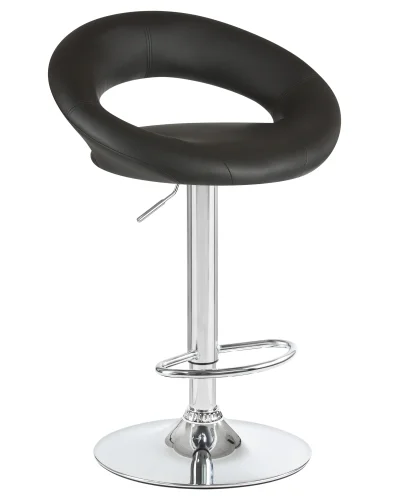 Стул барный набор 2 шт. SET-2 5001-LM MIRA , цвет сиденья черный, цвет основания хром Dobrin, /экокожа, ножки/металл/хром, размеры - 790*1020***535*470 фото 2