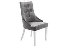 Стул Elegance white / fabric grey 11139 Woodville, серый/ткань, ножки/дерево/белый, размеры - ****520*580