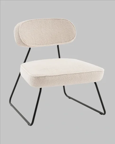 Кресло Kate new ткань букле бежевый УТ000041265 Stool Group, бежевый/букле, ножки/металл/чёрный, размеры - *740****мм