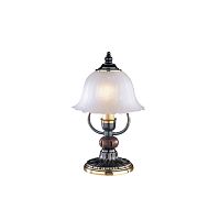 Настольная лампа P 2700 Reccagni Angelo белая 1 лампа, основание бронзовое коричневое латунь дерево металл в стиле классический 