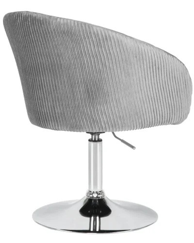 Кресло дизайнерское  8600-LM,  цвет сиденья серый велюр (1922-19), цвет основания хром Dobrin, серый/велюр, ножки/металл/хром, размеры - 750*900***600*570 фото 4