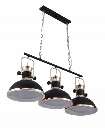 Светильник подвесной лофт Batore LDP 274-3 BK Lumina Deco чёрный на 3 лампы, основание чёрное в стиле лофт 