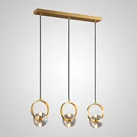 Светильник подвесной ADONICA MORE Планка 212261-23 ImperiumLoft прозрачный на 6 ламп, основание латунь в стиле современный 