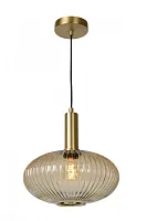 Светильник подвесной Maloto 45386/30/62 Lucide янтарный 1 лампа, основание матовое золото в стиле современный выдувное