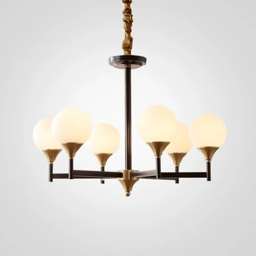 Люстра подвесная ERA 6 140659-26 ImperiumLoft белая на 6 ламп, основание латунь в стиле современный 