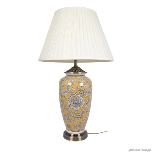 Настольная лампа Millefleurs 10266T/L LOFT IT бежевая на 1 лампу, основание жёлтое керамика в стиле классический современный 